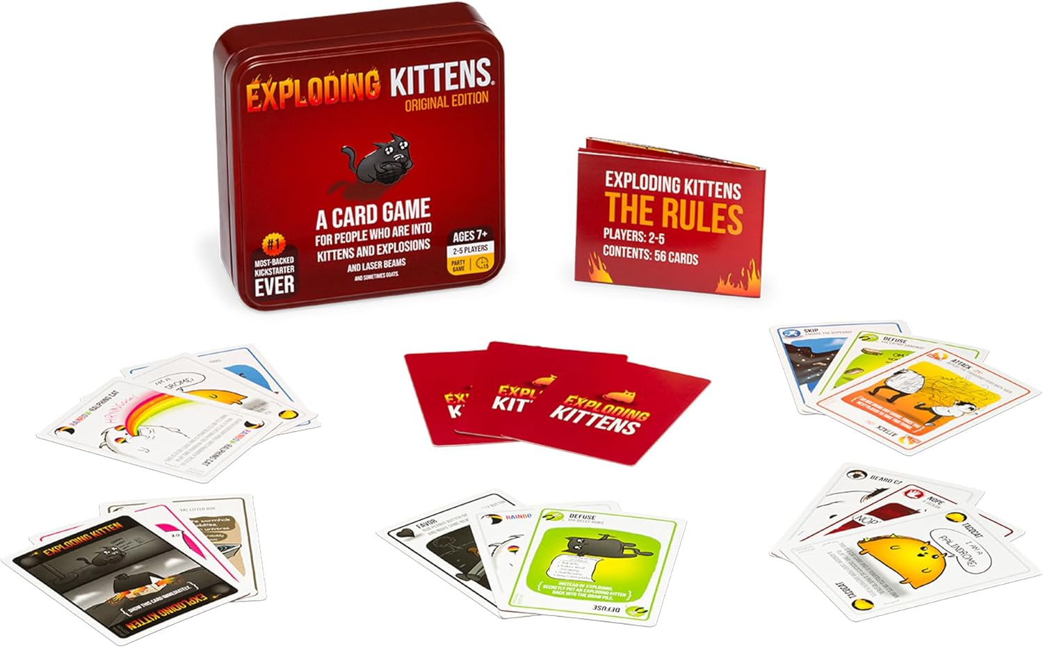 Exploding Kittens Original Edition | Exclusive Tin Box Edition | Easy Family-Friendly Party Games - Card Games for Adults, Teens & Kids - 2-5 Players image number 5