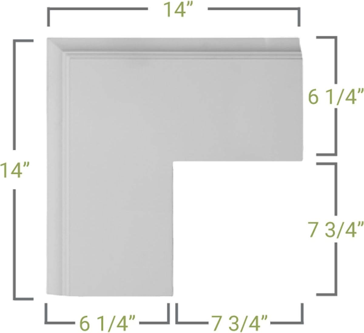 Ekena Millwork CC05POC02X14X14TR 14"W X 2"P X 14"L Perimeter outside Corner for 5 Inch Traditional Coffered Ceiling System, White image number 5