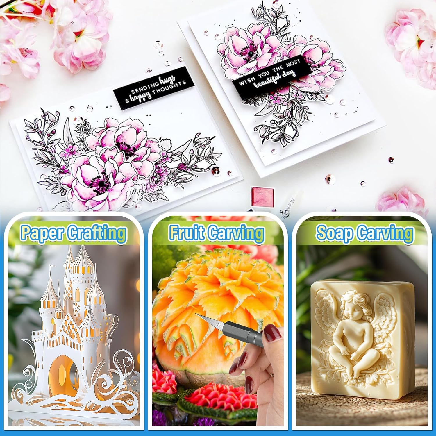 DIYSELF Exacto Knife, 12 Pcs Exacto Knife Set with Case, Craft Knife, Hobby Knife, Exacto Knives for Crafting, Scrapbooking, Rubber Stamps, Handmade Work, Precision Knife with #11 Blades