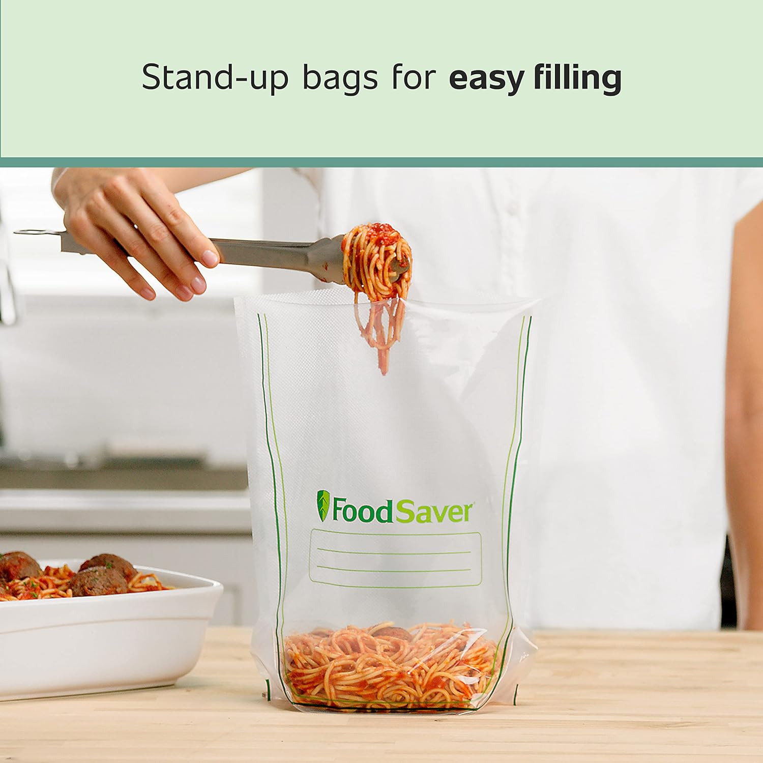 Foodsaver Easy Fill Vacuum Sealer Bags 3.78 L | Reusable, Commercial Grade Material, 10 Pack, Clear image number 1
