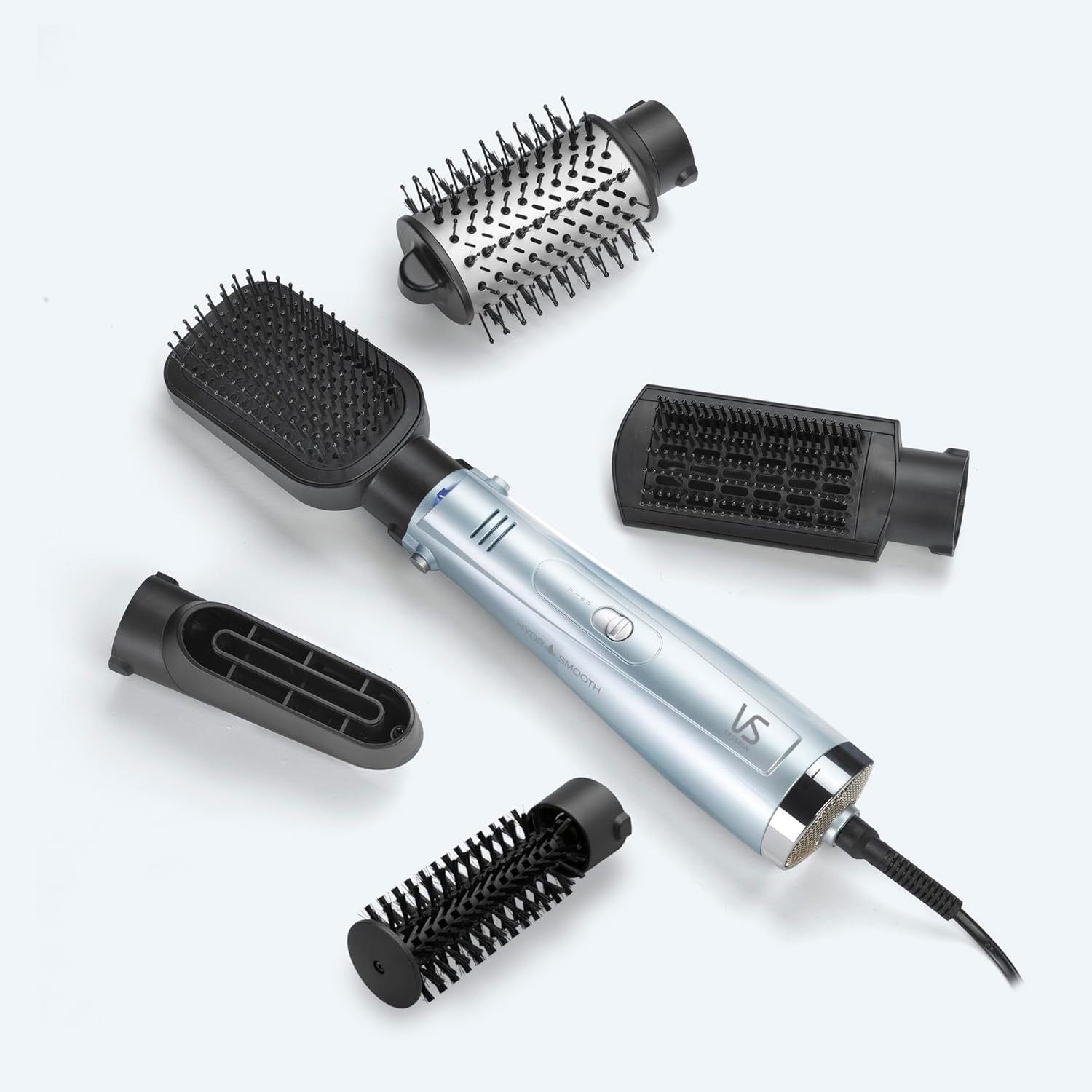 VS Sassoon Hydro Smooth 5-In-1 Hot Air Styler, Plasma Ionic Conditioning, Ceramic Technology, 1000W, 5 Styling Attachments + Storage Case image number 5