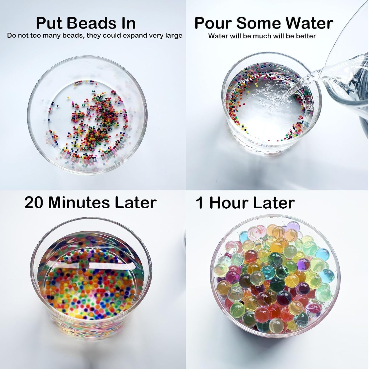 50000 Mixed Color Water Gel Jelly Beads Vase Fillers for Floating Pearls, Floating Candle Making, Wedding Centerpiece, Floral Arrangement (2-2.5Mm Mixed Color) - 2-2.5Mm Mixed Color image number 3