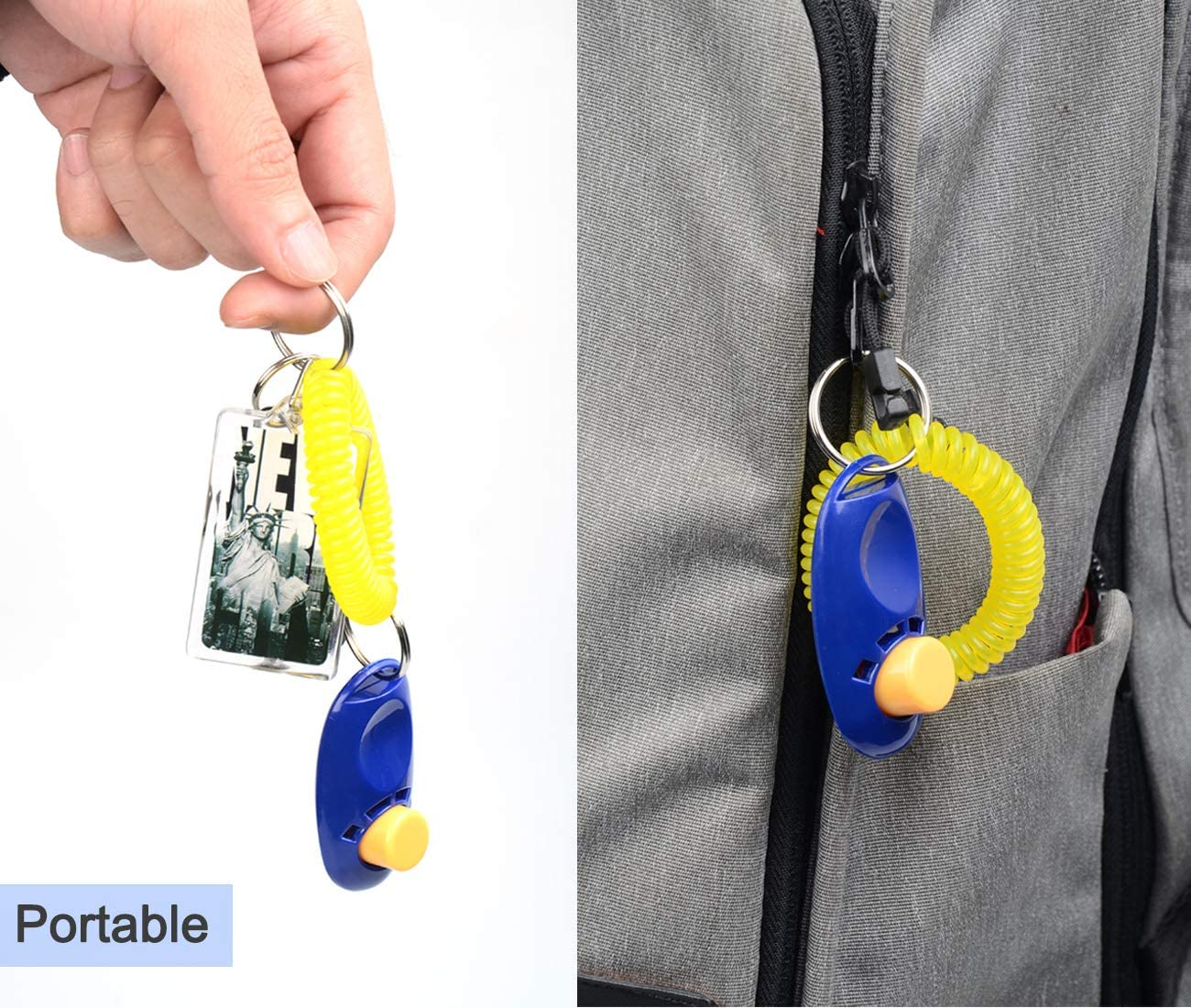 Coolrunner 7Pcs 7 Color Universal Animal Pet Dog Training Clicker with Wrist Bands Strap, Assorted Color Dog Clickers for Pet Dog Training & Obedience Aid image number 1