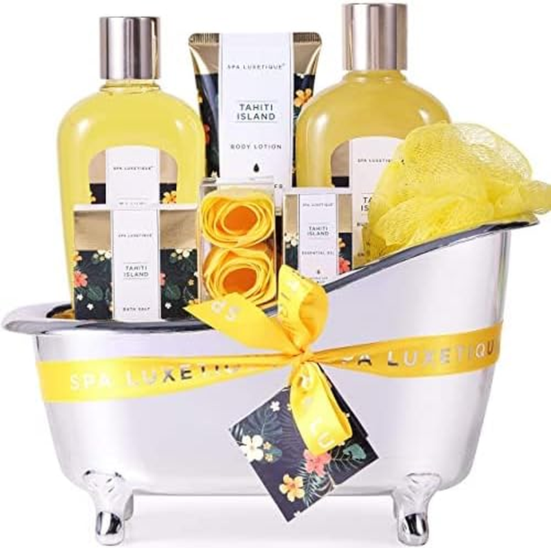 Gift Sets for Women-Spa Luxetique Spa Gift Set,8Pcs Tahiti Island Bath Sets with Essential Oil,Body Lotion,Bath Bombs,Pamper Gifts for Women,Gifts for Mum,Birthday Gifts for Her, Christmas Gifts image number 2