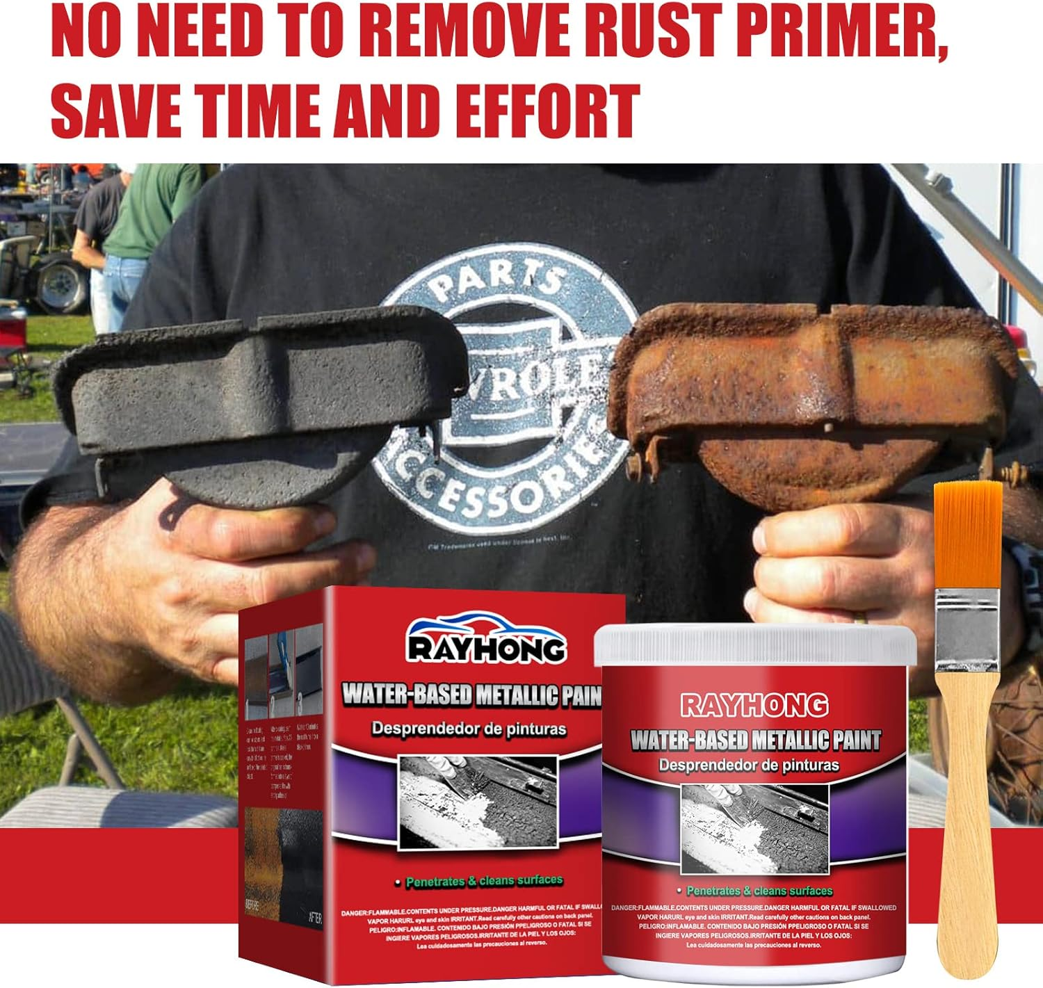 WATSKY Rust Remover Water-Based Primer Metal Renovation Anti-Rust Bolt Rust Remover Primer Rust Conversion Agent 100G with Brush Set image number 3