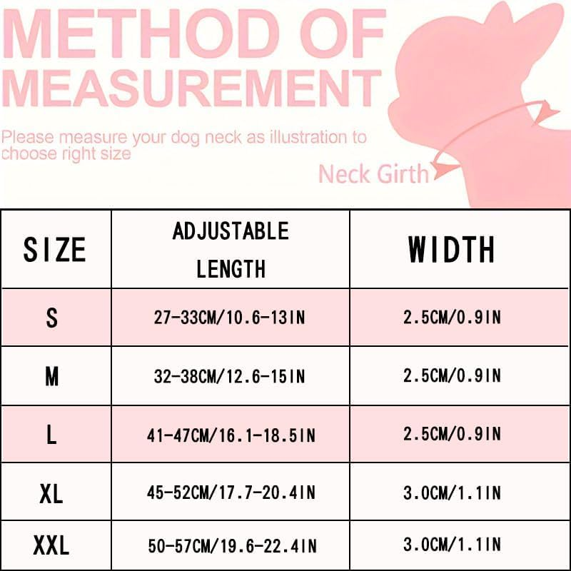 Serijoars Spiked Studded PU Leather Dog Collar for Small, Medium, Large Breeds, Pit Bull, Bully, Husky, Terrier, Adjustable (Hot Pink, L (41-47CM))