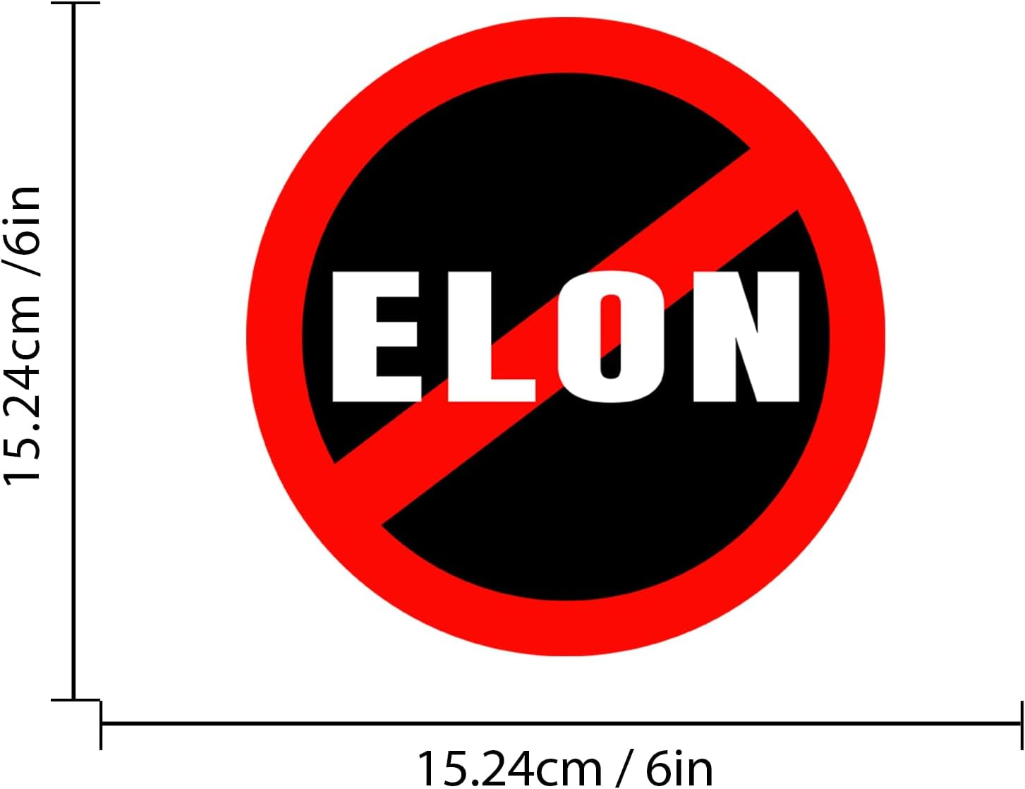 2 Pack anti Elon round NO Bumper Sticker Elon Was Crazy Sticker Funny Elon Musk Decal anti Elon Club Car Window Sticker 6In*6In (Round)