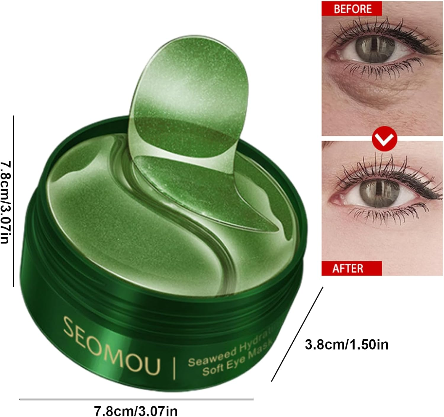 60-Pack under Eye Mask Set，Revitalizing Eye Masks Skincare with Collagen Mask Technology， Hydrate, Brighten，Reduce Wrinkles! image number 2