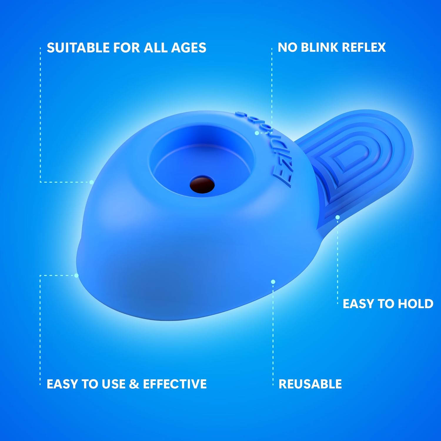 Ezidrops Eye Drop Dispenser - Suitable for Wide/Flat Head Bottles Only - No More Involuntary Blinking and Fluids Wastage! - Reusable Easy Eye Drop Applicator from Young Children to Elderly (Blue) image number 5