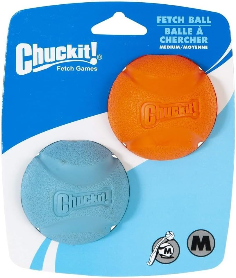 Chuckit! 19400 Fetch Ball, Medium, 2.5", 2 Pack, Assorted Orange & Blue image number 3