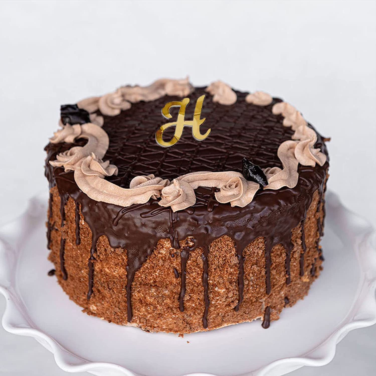 Happy Birthday Cake Toppers,Cake Decorations DIY Personalized Name,A-Z Letter Mirrored Gold Cake Decorating with Happy Birthday Plugin(29Pcs) for Party,Wedding,Baby Shower image number 3