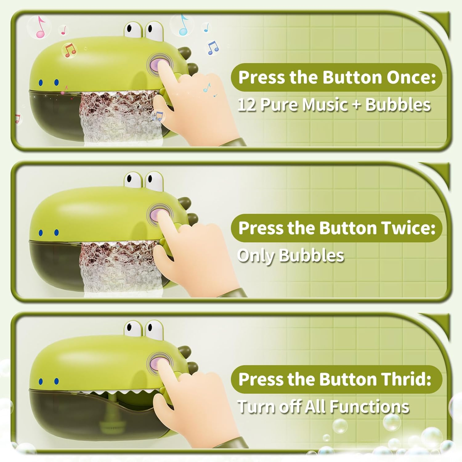 Lehoo Castle Bath Toys, Automatic Bubble Machine, Baby Bath Toys for Toddlers, Bubble Maker 1000+ Bubble per Minute with Music image number 4