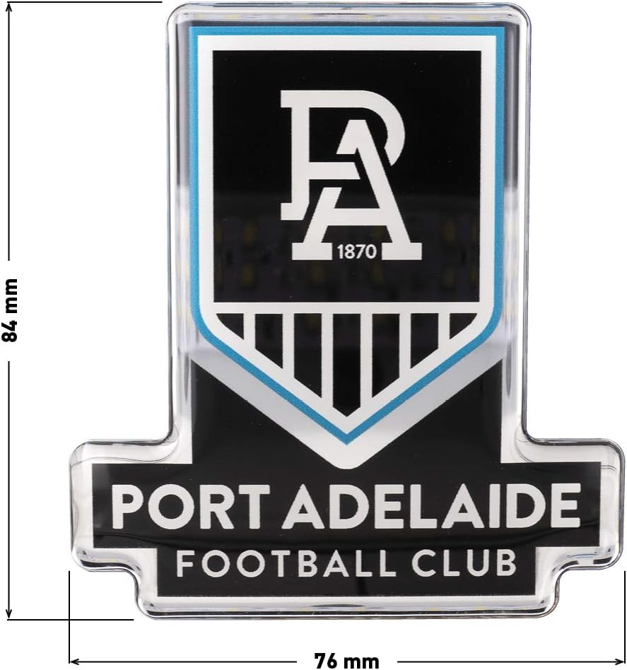 Fan Emblems Port Adelaide Car Decal &bull; Clear Resin Coated Auto Sticker for Cars, Laptops, Most Smooth Surfaces &bull; 84 X 76 X 2Mm &bull; Officially Licensed AFL Accessories, Gifts, Merchandise image number 2