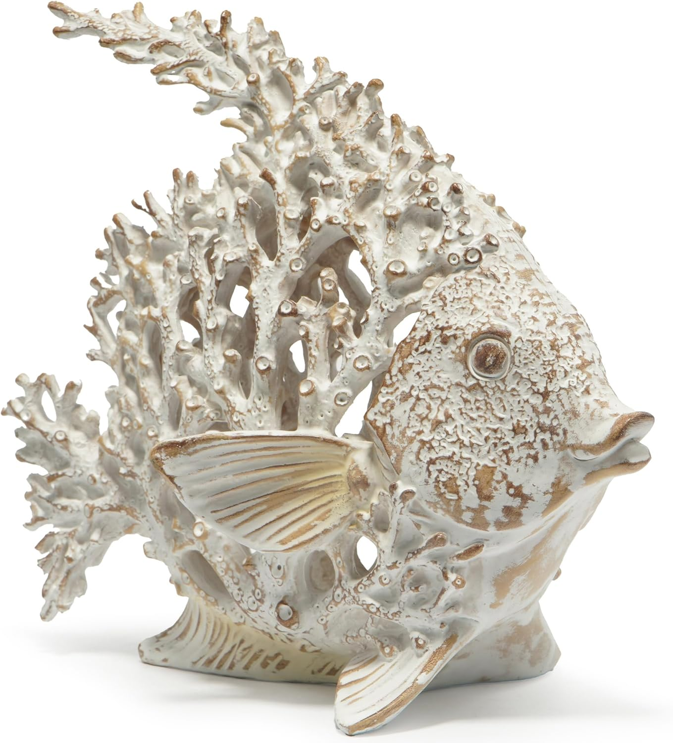 Hodao Sea Coral Fish Figurines Decoration Summer Beach Coastal Decor Coral Reef Angelfish Home Office Desk Decor Statues for Tabletop Shelf Bathroom Decoration Ornament Gifts for Mom (Blue)