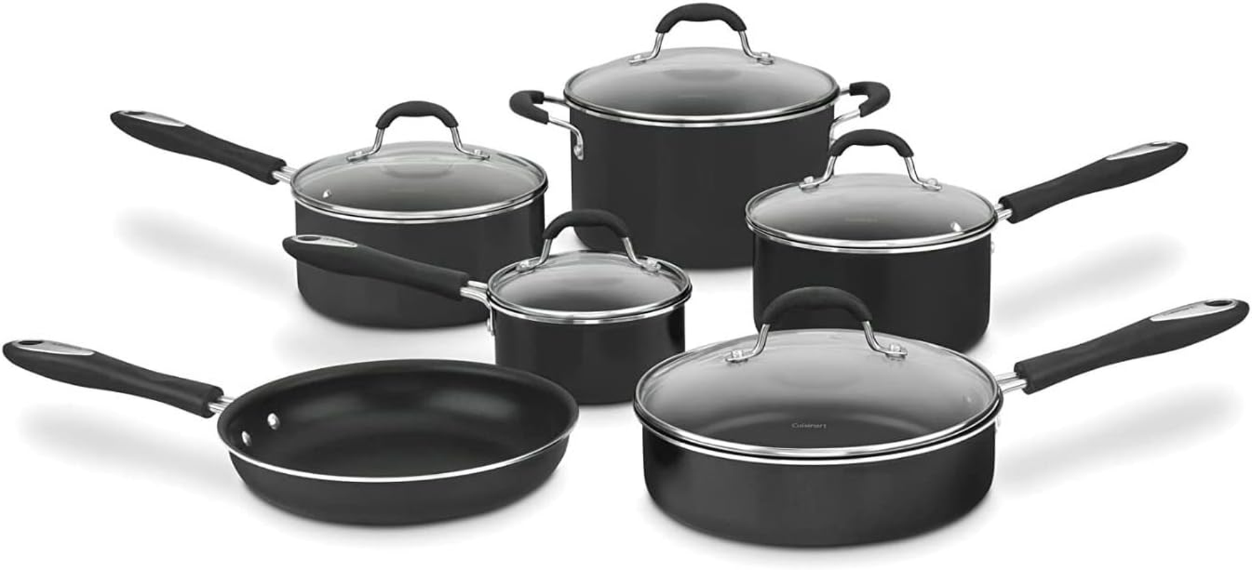 Cuisinart 55-11BK Advantage Nonstick 11-Piece Cookware Set, Black image number 1