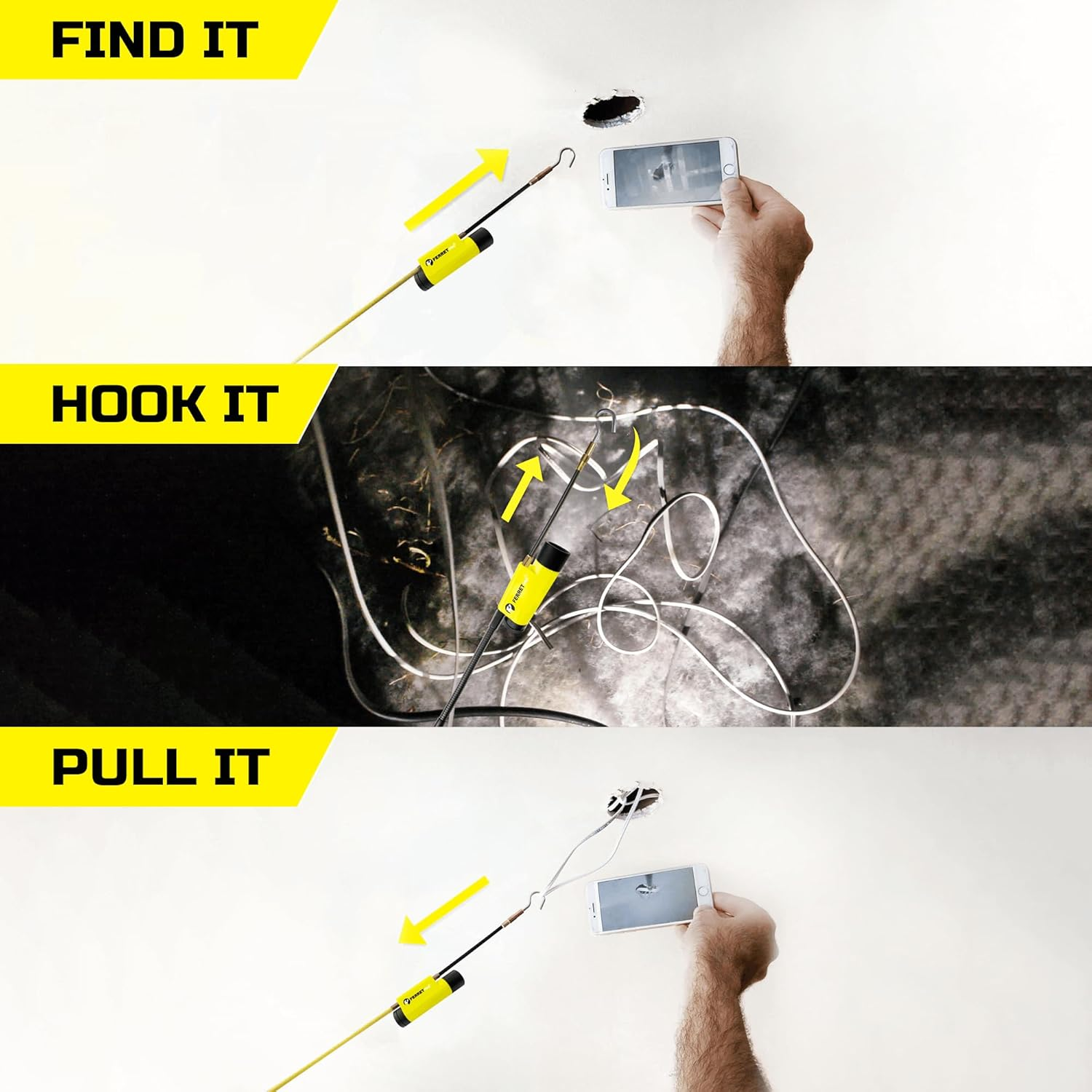 Ferret Pro Wireless Inspection Camera - Multipurpose, Rechargeable, Always up Viewing Function, Wireless Range of up to 130&rsquo; (40M) - Line of Sight image number 6