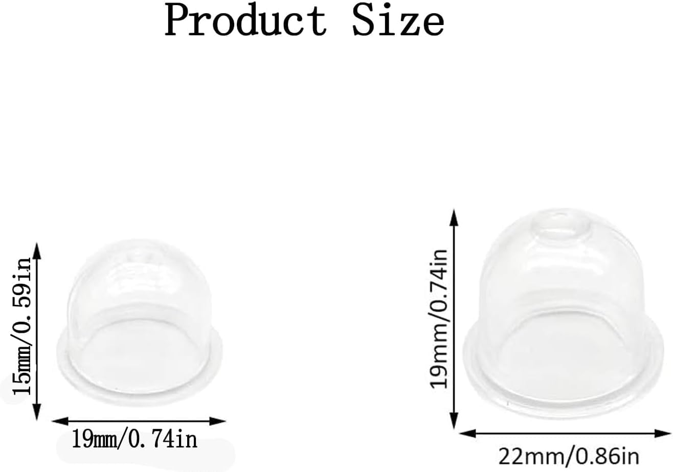 Xinghonyac 20 Pcs Primer Bulbs, Fuel Primer Bulb Pump 19Mm & 22Mm Transparent Carburetor Oil Cup, Replacement Primer Bulbs for Chainsaws, Trimmer, Blowers Cutter Lawn Mower image number 3