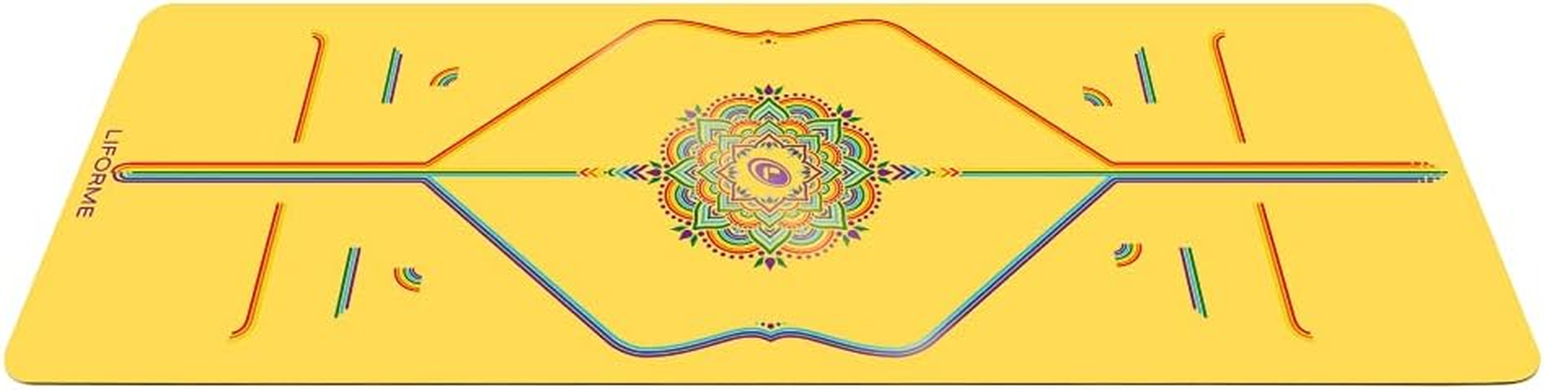 Liforme Inked Travel Yoga Mat &ndash; Free Yoga Bag, Patented Alignment System, Warrior-Like Grip, Non-Slip, Eco-Friendly and Biodegradable, Ultra-Lightweight, Sweat Resistant, Long, Wide and Thick &ndash; Yellow image number 5