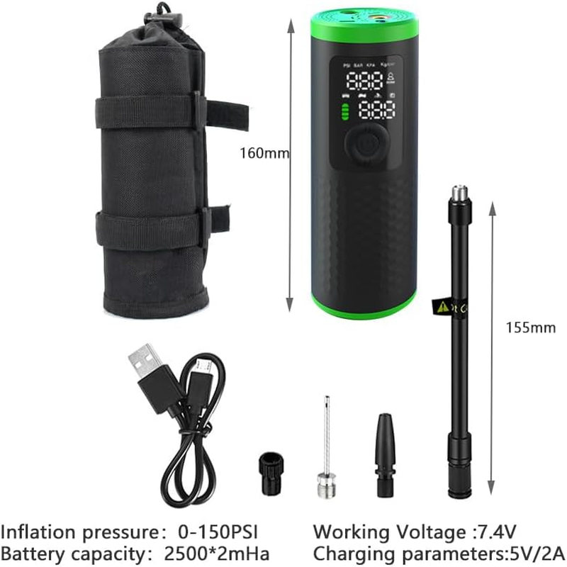 Bicycle Professional Inflation Pump Digital Display,Road Vehicles Wireless Inflation Pump，Can Charge Cars, Motorcycles, and Electric Vehicles