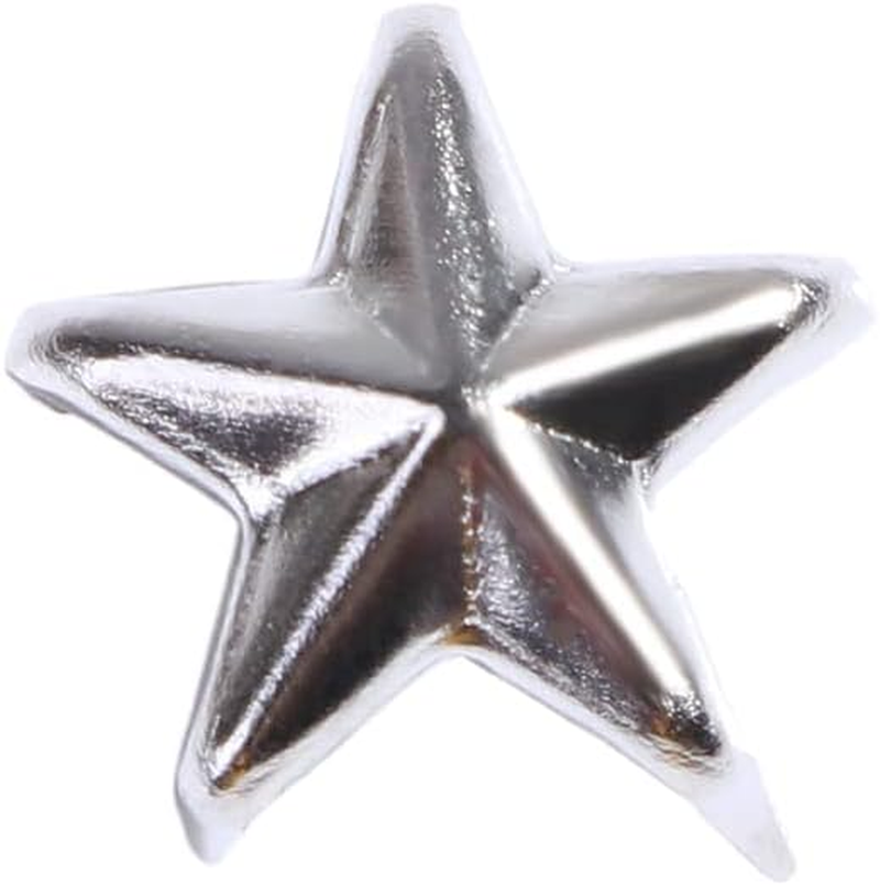 Leadigol 100PCS Metal Star Nailhead,Silver Color Star Shape Spikes Studs Spot for DIY Leather Craft image number 1