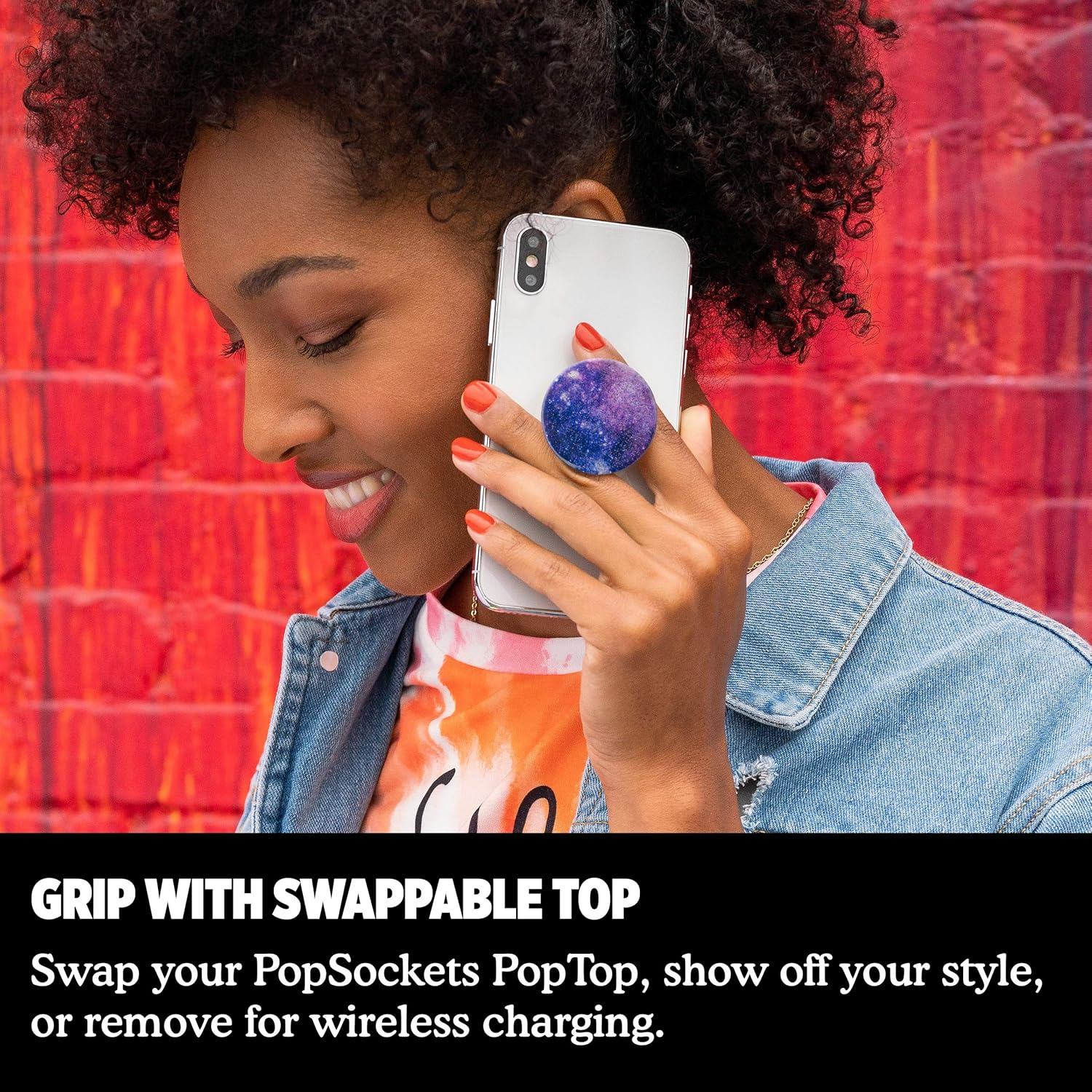Popsockets: Popgrip with Swappable Top for Phones & Tablets - Glitter Nebula image number 4