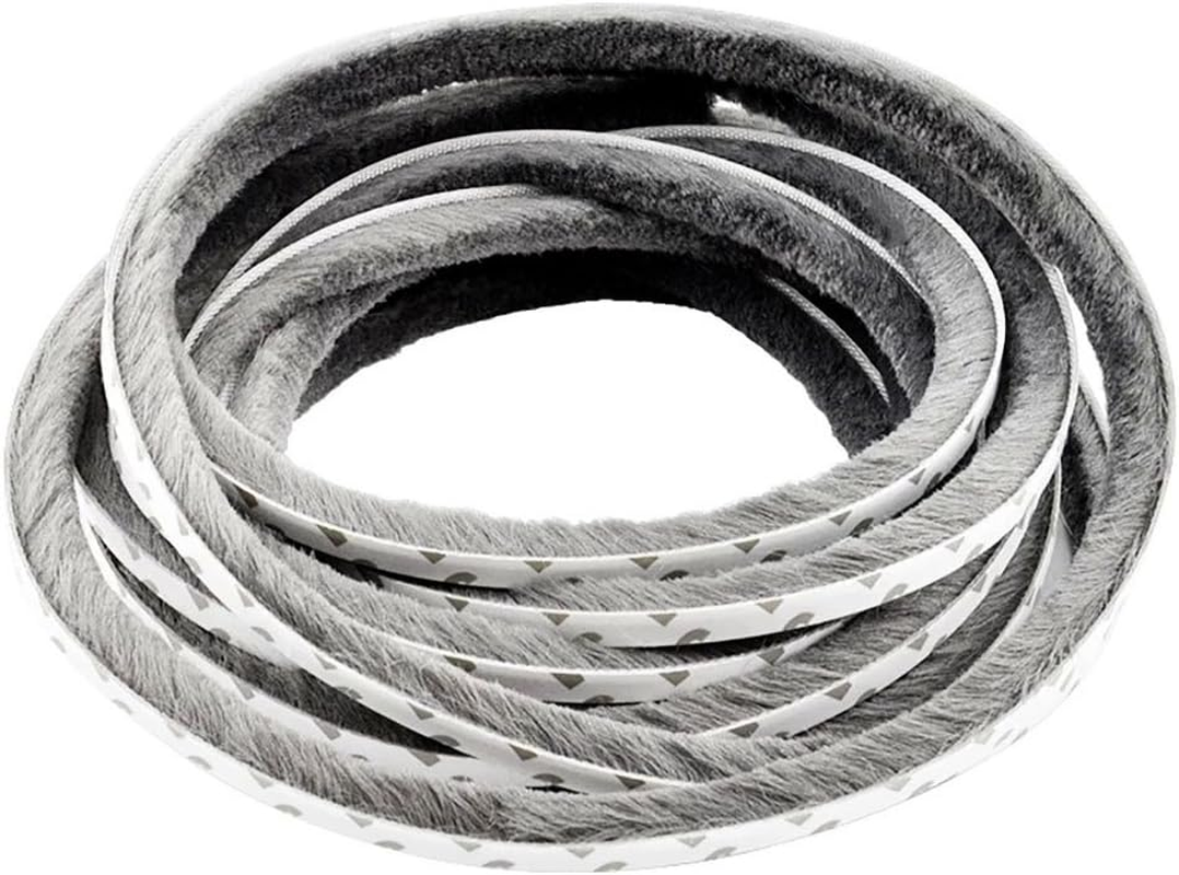 Tambee Self-Adhesive Pile Weatherstrip Brush Weather Stripping Sliding Door Insulation Door Weather Strip Window Sealer for Winter 3/8 Inch X 3/8 Inch X 16.5 Ft Black (16.5 Ft)