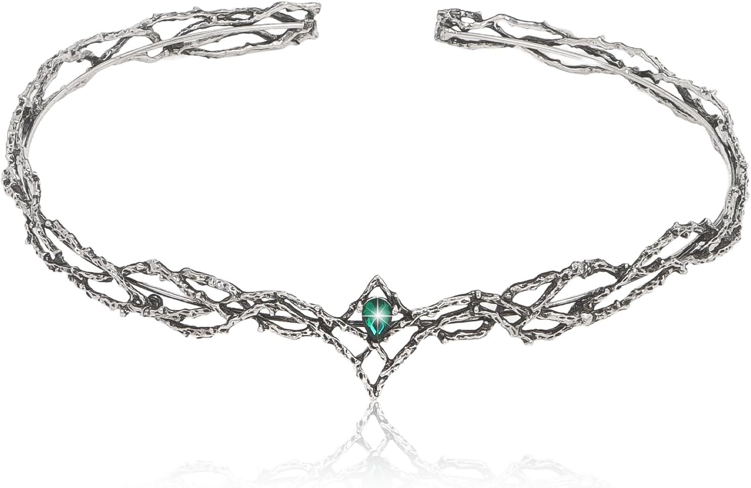 ANBALA Rhinestone Fairy Crown for Women Crystal Elf Crown Silver/Gold Circlet Costume Headwear for Men Renaissance Headpiece for Birthday Party Cosplay Halloween