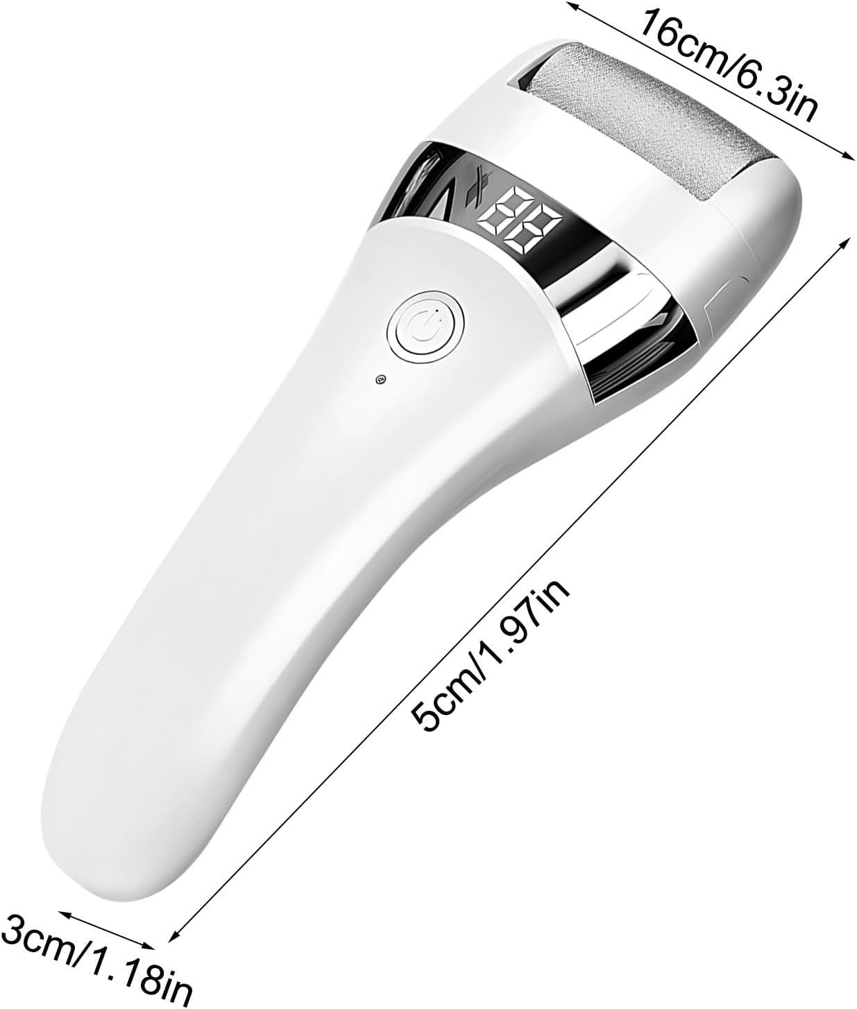 Electric Foot File,Battery Display Rechargeable with 3 Heads - Electric Callus Remover for Feet,For Cracked Dry Hard Skin Heel Care Home Travel Spa Women Men Birthday image number 2