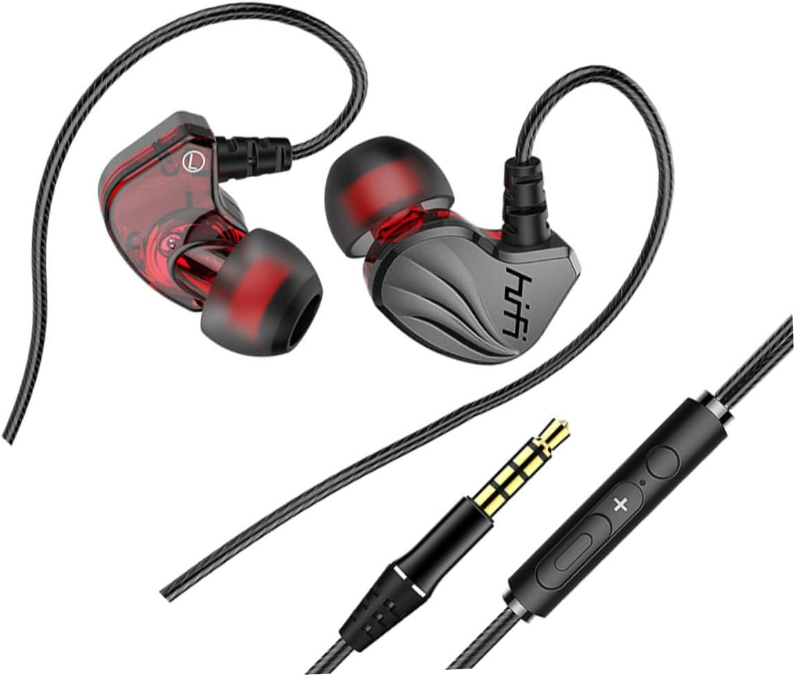 Tofficu 3.5Mm Wired In-Ear Earphones Bass, Universal Cord Headphones for Mobile Phones and Tablets, Gunmetal Color, Compatible Smartphone and Portable Devices image number 3