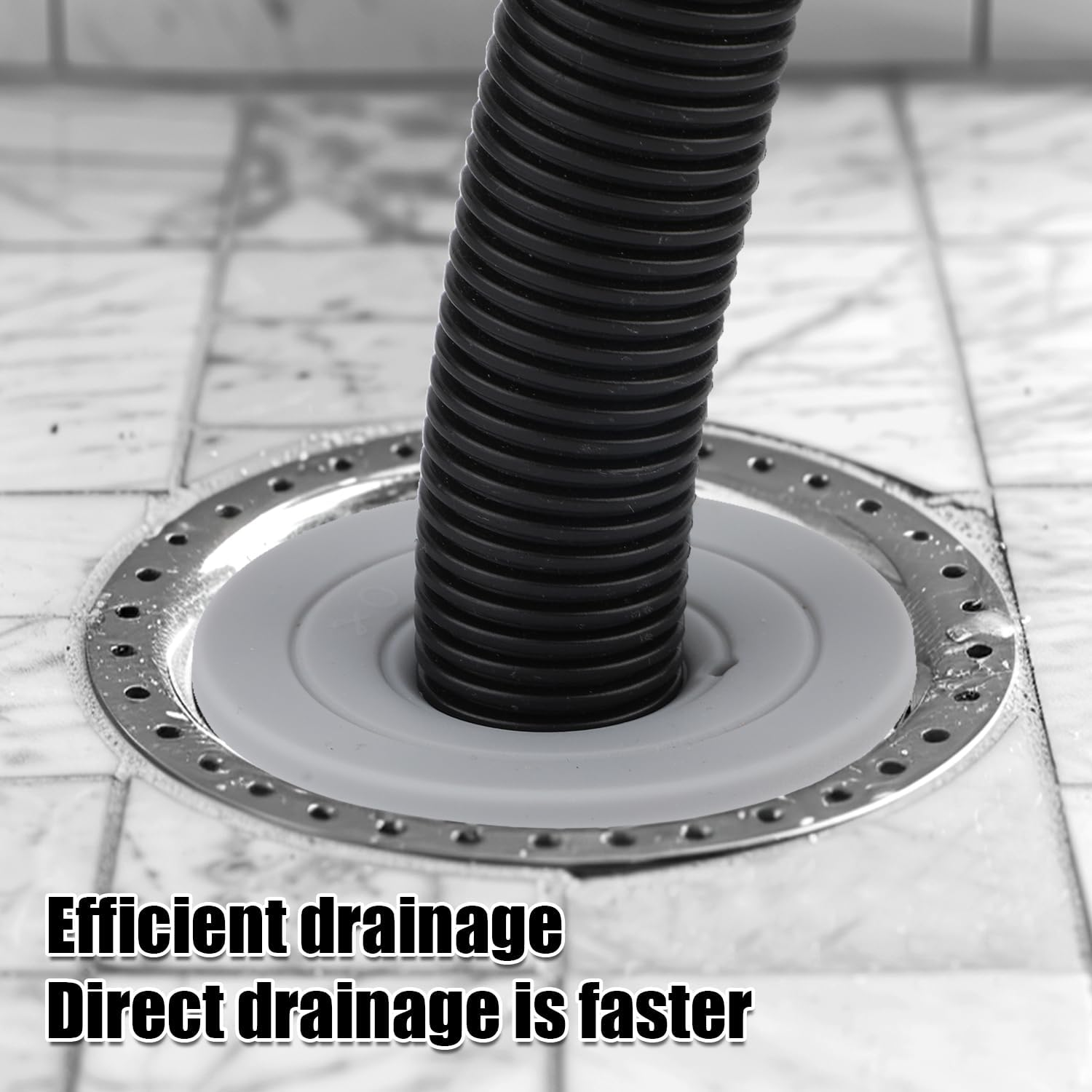 2Pcs Washing Machine Drain Hose Seal, Silicone Washer Drain Hose Seal Gray Washing Machine Drain Seal for Kitchen Bathroom Sink Efficient Drainage Washing Drain Seal image number 4