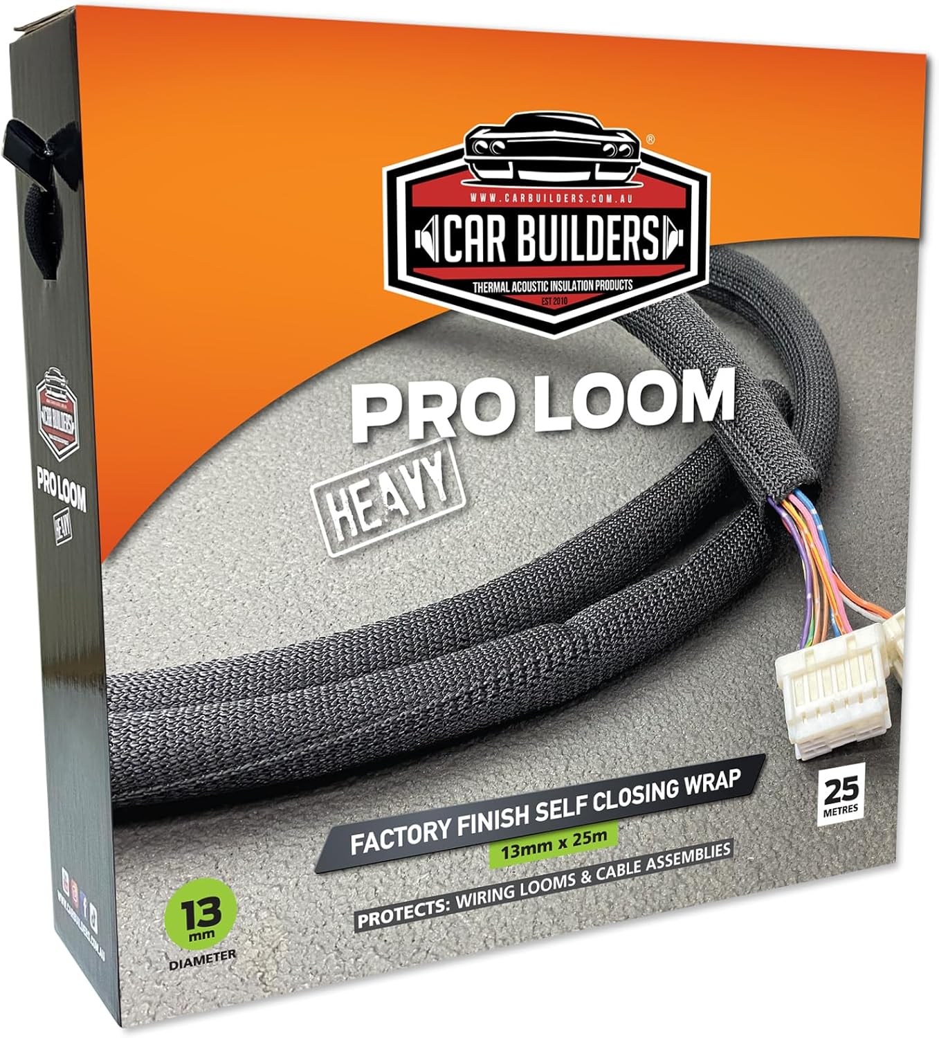 Car Builders Heavy Pro Loom Wiring Looms and Cable Wrap, 13 Mm Sleeve Diameter X 25 Metre Length