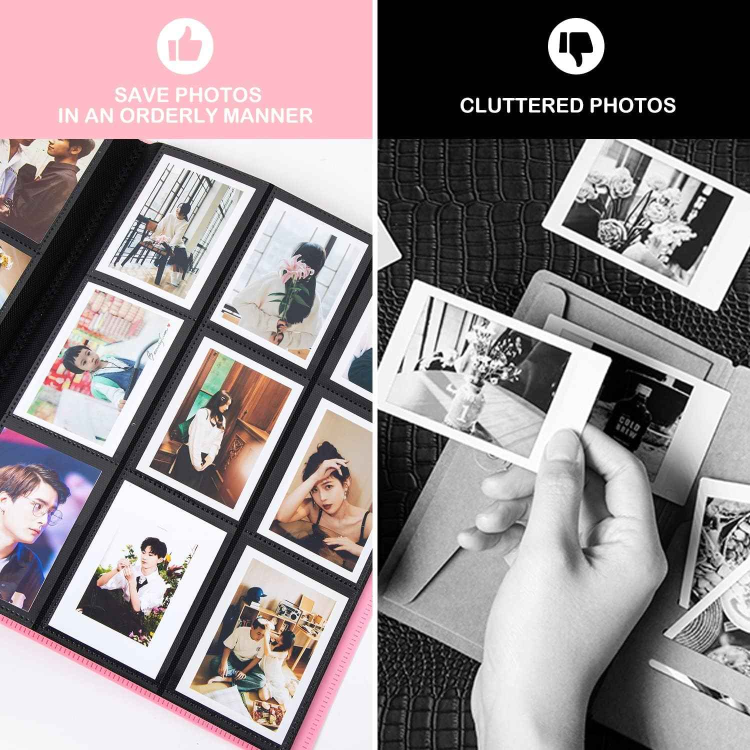 Photo Albums, 360 Pockets Mini Album for Fujifilm Mini 7S 8 8+ 9 25 26 50S 70 90 Instant Camera Name Card,Photo Book for Polaroid PIC-300P/Z2300, White image number 2