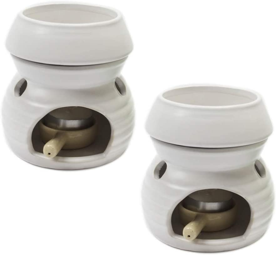 Sculpture Statue Antiques Collectables，Wax Melt Essential Oil Burners 2 Sets, Removable Ceramic Aroma Burner Assorted Candle Scented Diffuser Home Bedroom Decor Christmas Housewarming Gift,Blue