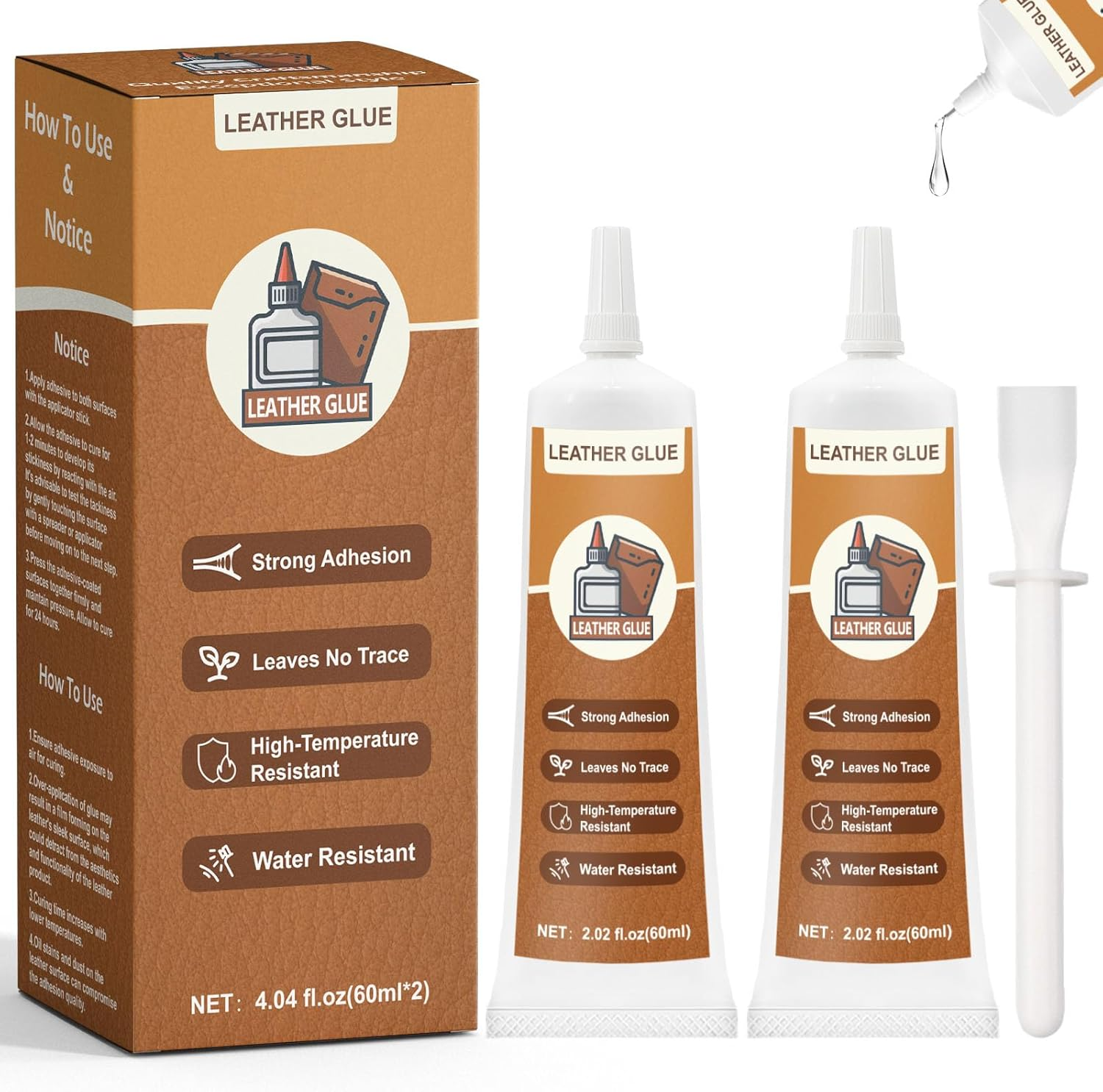 WAN2TLK 120Ml Leather Glue Adhesive, Professional Adhesive for Purses, Permanent Strong Leather Car Seat Glue for Sofas, Purses, Leather Bonding image number 6