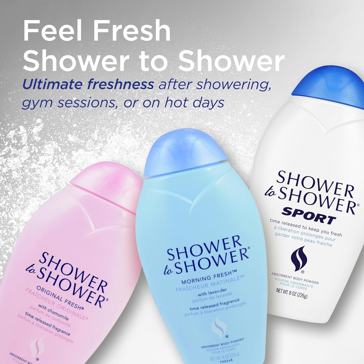 Shower to Shower, Absorbent Body Powder Morning Fresh, 13 Oz image number 2