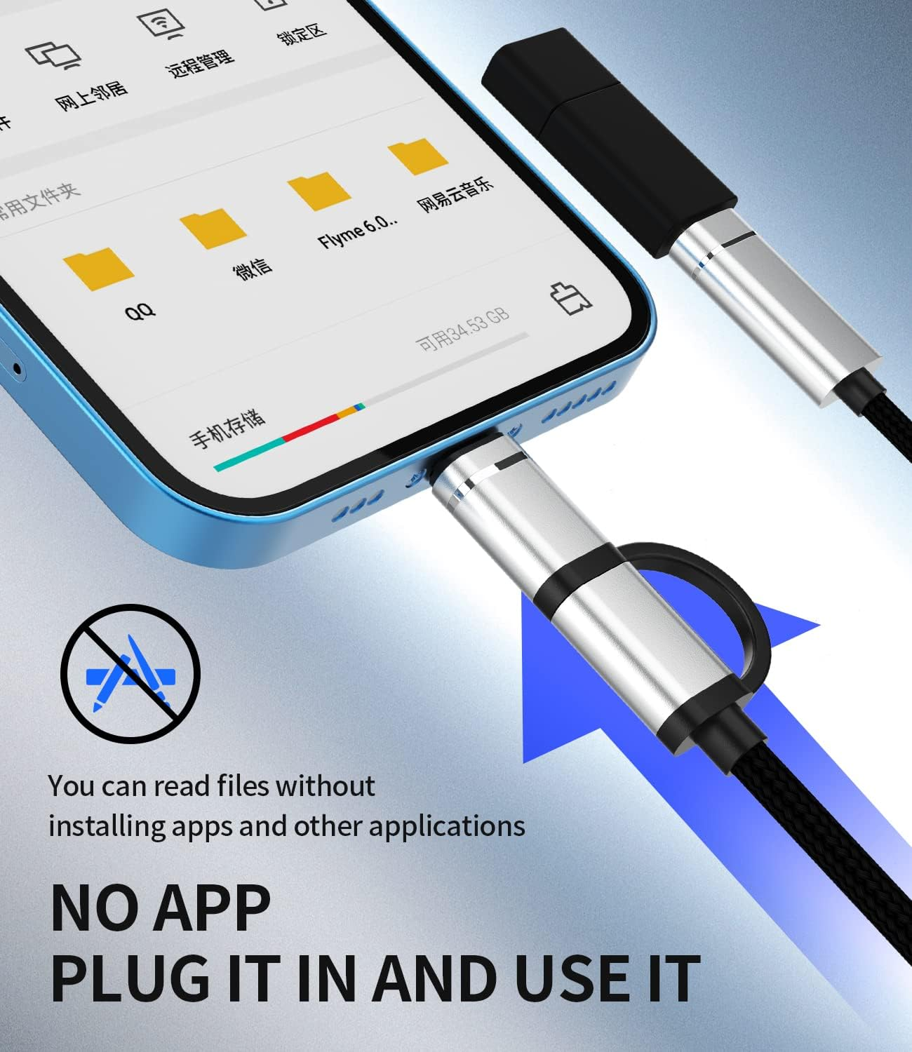 Iphone OTG Cable Adapter(2In1)Usb-A Female to USB C Lightning Male Converter Apple Iphone15 Pro Max plus Ipad Pro Air Mini 3.0 Dongle Thunderbolt Camera Mouse Cord Adaptador Compatible for Samsung CJJ image number 2