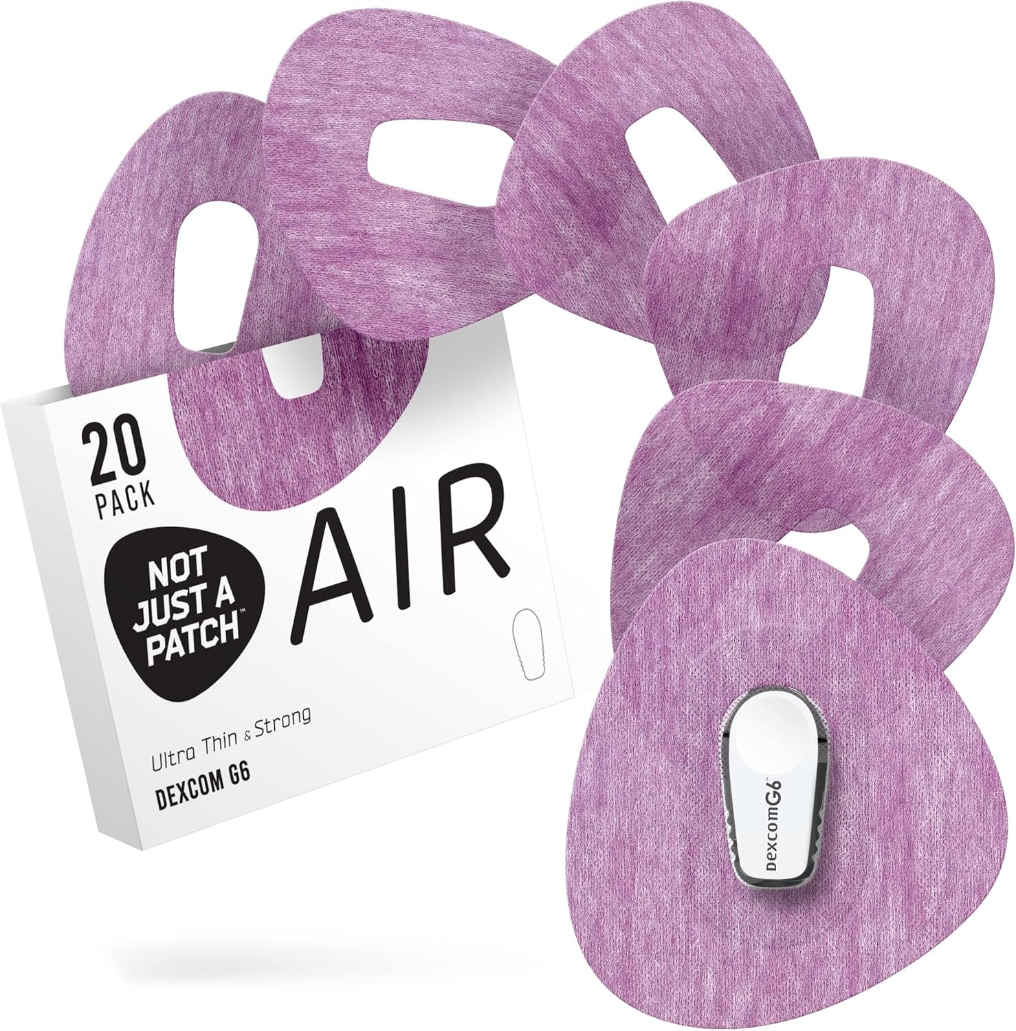 Not Just a Patch Air (20 Pack) - CGM Dexcom G6 Adhesive Patches with Hole -Thin, Strong and Light, 14 Day Adhesion, Durable Dexcom Patches G6 Sensor Protectors in Beige