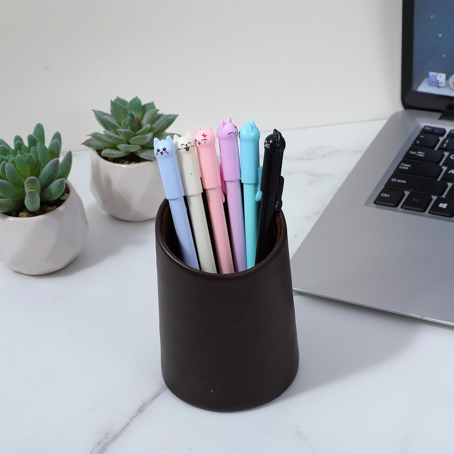 12PCS Kawaii Cat Pens 0.5Mm Black Ink Cute Animal Gel Pen Cats Style Pencils, Kitten Stationary Supplies Fine Point Ball Pens Nice Fun Themed Gifts for Cat Lovers Women Kids School and Office Use (12) image number 5