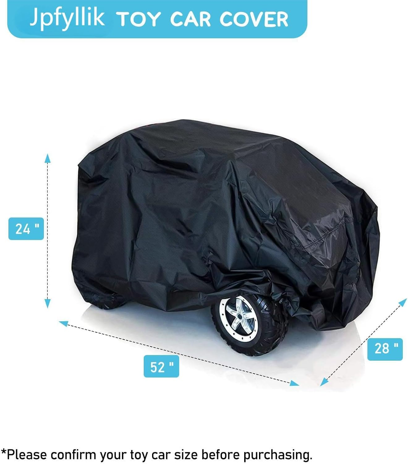 Kids Ride-On Toy Car Cover, Outdoor Wrapper Resistant Protection for Electric Battery Powered Children Wheels Toy Vehicles - Universal Fit, Water Resistant image number 3