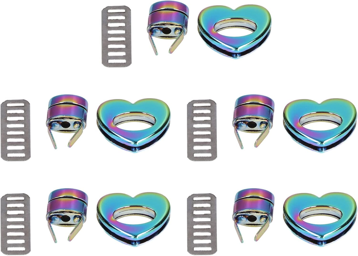 RIZGHWOY Vintage Heart -Metal -Locks Locks Long DIY DIY Wallet Bags, Colorful Hardware for Pocket Accessories [5 Sets] image number 5