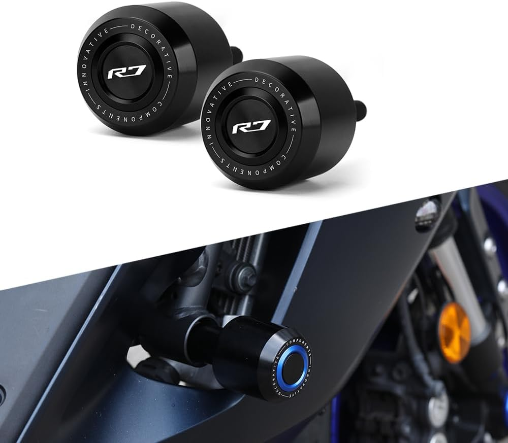 Modeer Compatible with YZF R7 2021 2022 2023 2024 2025 Motorcycle Frame Anti-Collision Falling Protection Slider Crash Yzfr7 R 7 Accessories (Black)