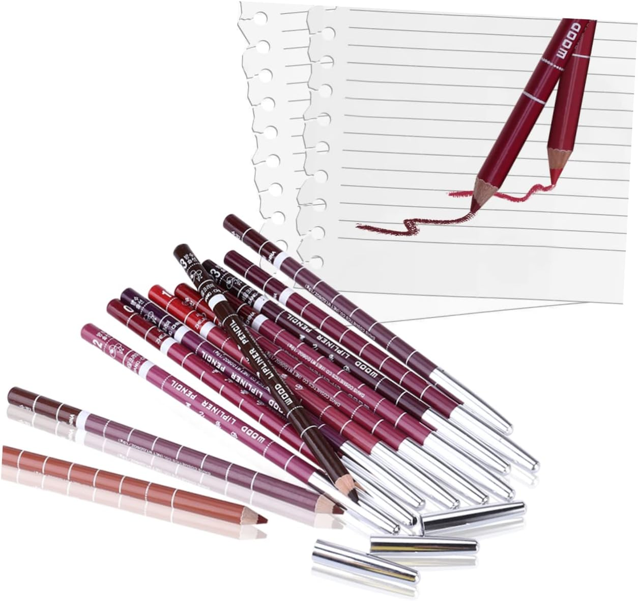 Waterproof Lip Liner Pencil Set 12 Colors Random Lip Makeup Kit for Women Professional Lipliner for Wear image number 2