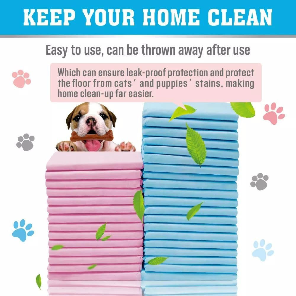 VAKA 105-Piece Pet Training Pads, Value Pack, Disposable Leak-Proof Dog Pee Pads, Fast Drying Pee Mats for Dogs, Cats, Rabbits Pets, 60X60Cm Pink - 105-Piece Blue Pads image number 6
