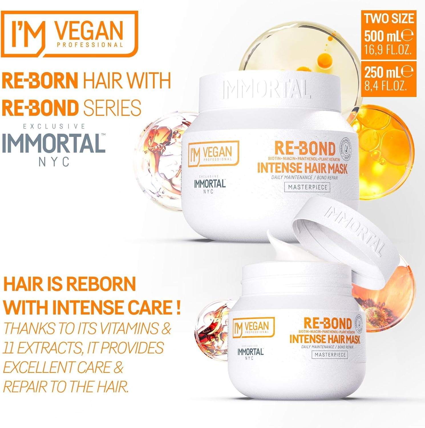 Immortal NYC I M Vegan Re-Bond Intense Hair Mask 500Ml image number 5