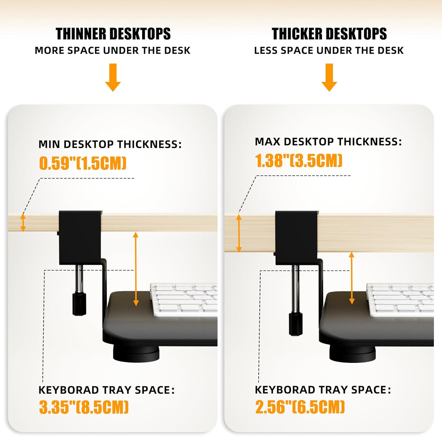 ERGOMAKER Keyboard Tray under Desk, Small Computer Desk with Keyboard Tray 25.6" X 11.8" Steady Slide-Out Computer Drawer for Typing, Black - Black image number 1