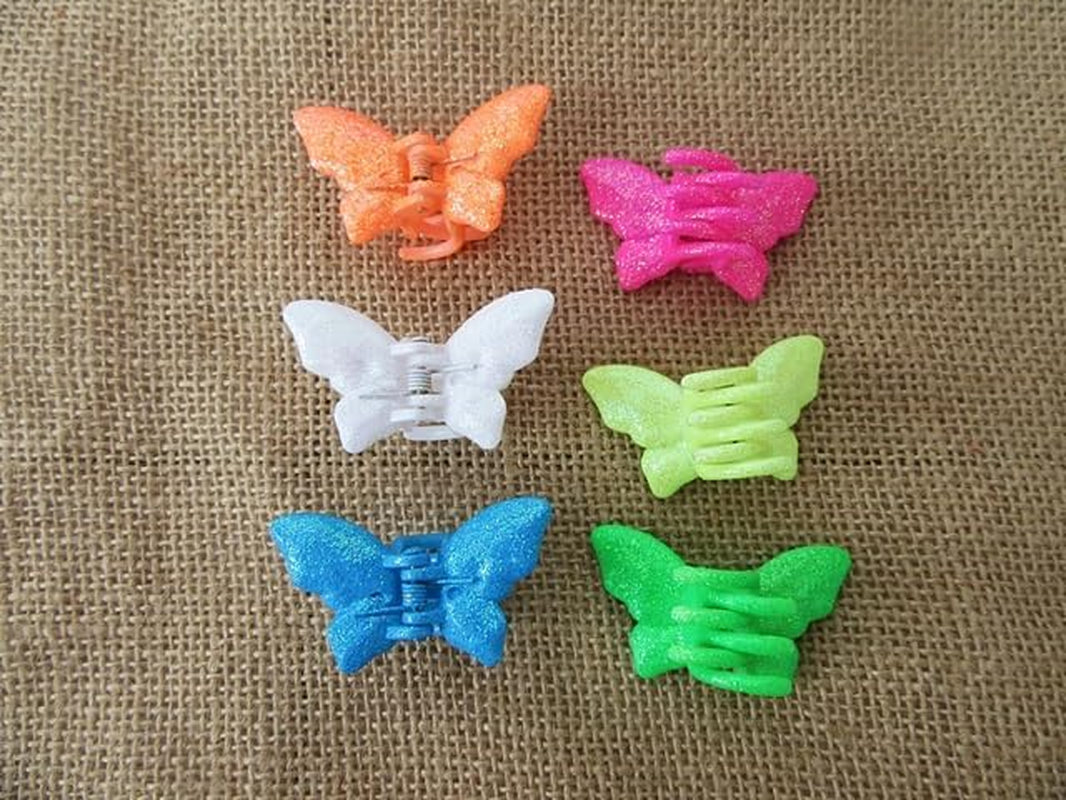 6Sheetx 12Pcs (36Prs) Butterfly Hair Clamp Clip Mixed Color image number 3