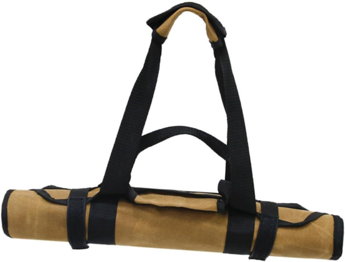 Water-Resistant Waxed Canvas Log Carrier Tote Bag with Metal Buckle and Strong Handles Firewood Holder for Camping Outdoor Bbq and Easy Storage Scratch-Resistant Firewood Carrier image number 3