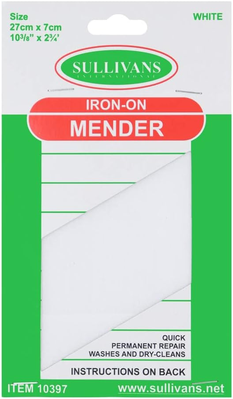 Sullivans Iron on Mender, 27 Cm Length X 7 Cm Width, White image number 1