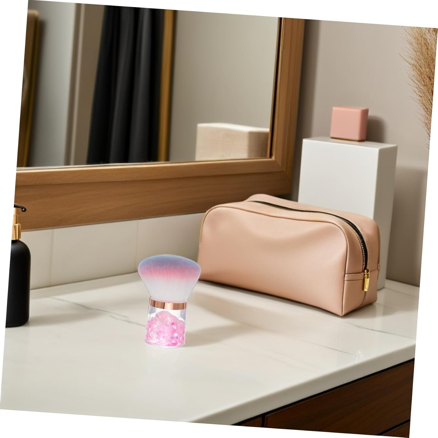 EPIGEIST Flower Shape Nail Dust Brush for Nail Art Soft Portable Powder Remover Duster Optimized Grip Cleaning Tool and Makeup Easy Maintenance Professional Manicure Accessory image number 5