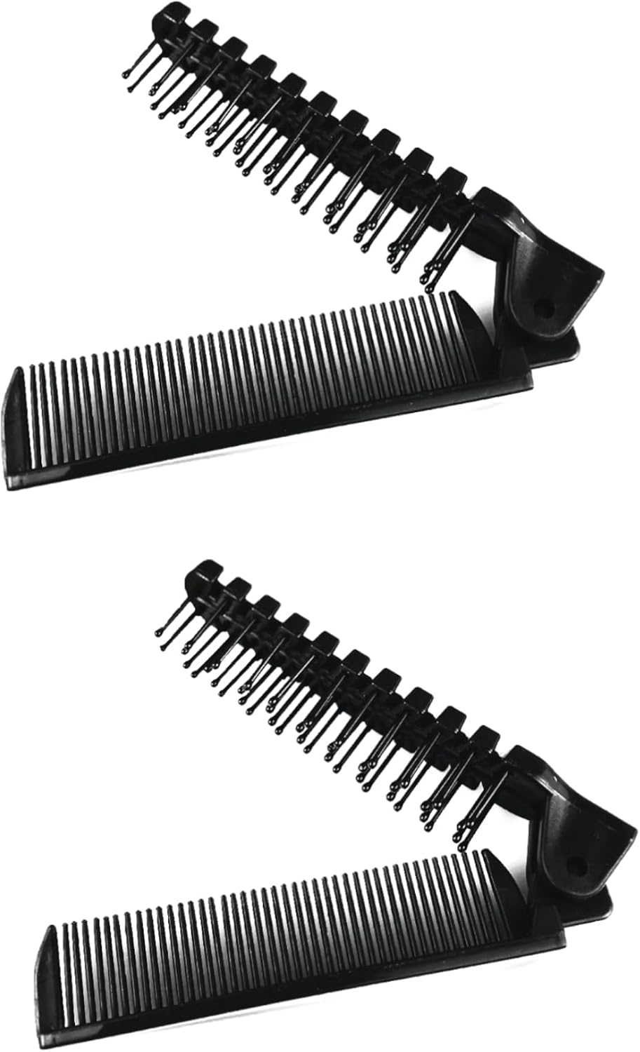 Pack of 2 Folding Combs, Black, Foldable Comb, Small Hair Brush, Pocket Comb, Travel Hair Brush, Folding Brush for Men image number 2